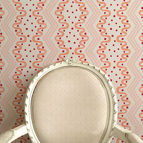 Madame Ziggle Wallpaper - Pink & Coral