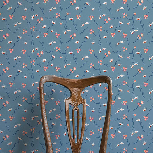 Olivia Wallpaper - Porcelain Blue