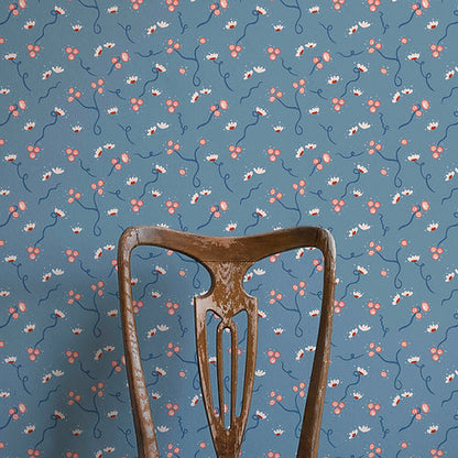 Olivia Wallpaper - Porcelain Blue