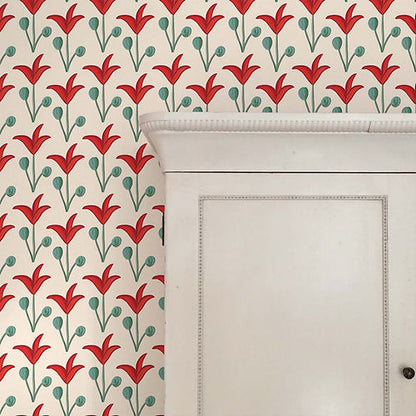 Spring Rhythm Wallpaper - Red
