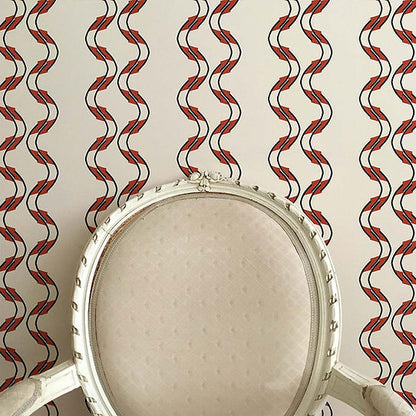 Double Swirl Wallpaper - Rusty Orange