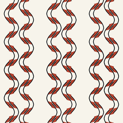 Double Swirl Wallpaper - Rusty Orange