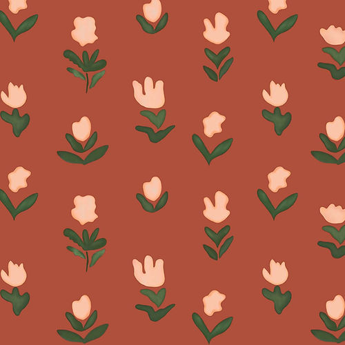 Little Wild Tulips Earthy Pink Wallpaper - Earthy Pink