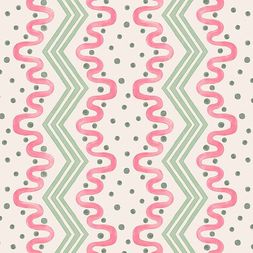 Madame Ziggle Wallpaper - Pink & Green