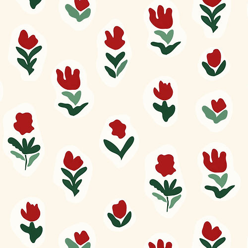 Little Wild Tulips In Red Wallpaper - Red