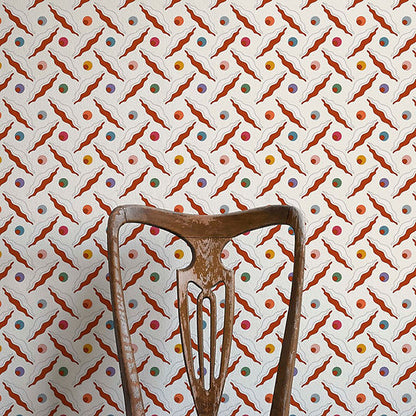 Chintamani Trellis Wallpaper - Rusty Orange