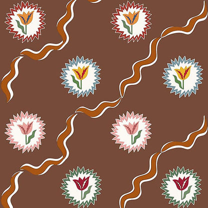 Tulips Of Belgravia Wallpaper - Brown