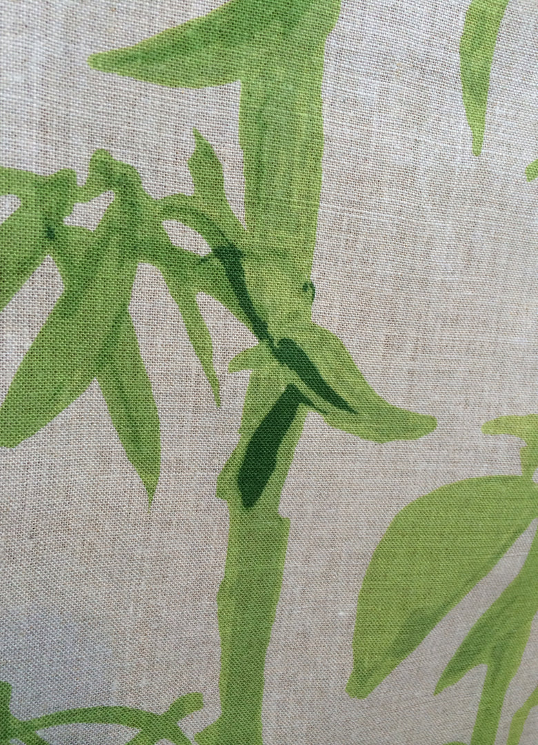 Bamboo - Greens on Natural Linen