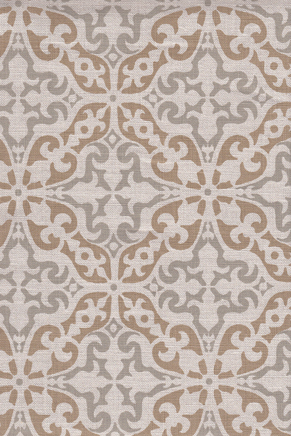 Alcazar - Beige/Dovecote on Tan Linen