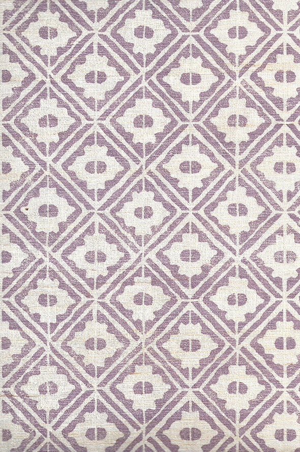 Berain - Lilac on Off-White Silk