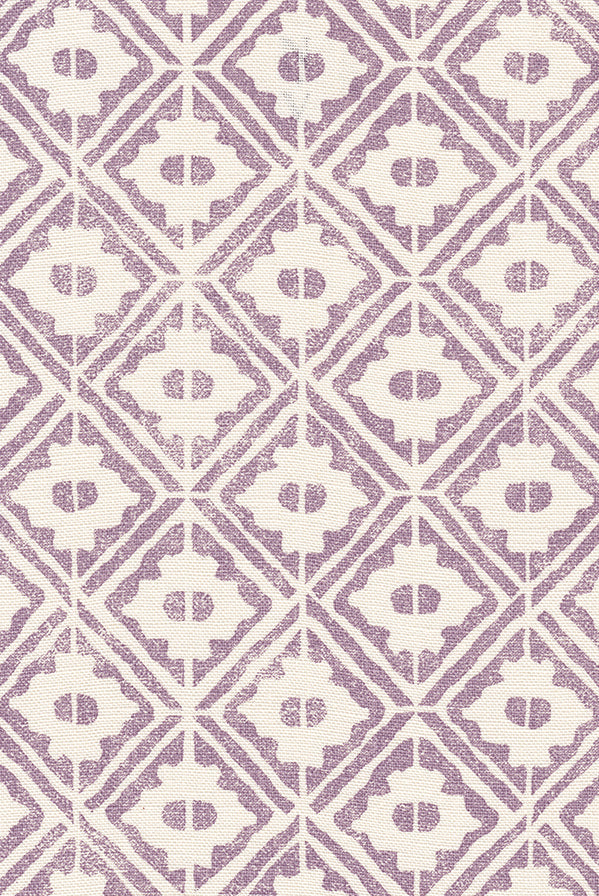 Berain - Lilac on Ecru Linen
