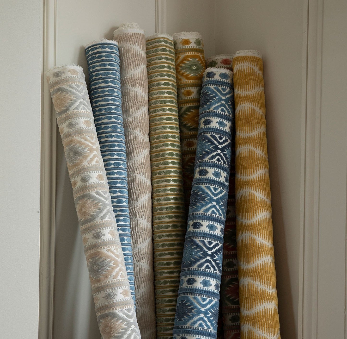 Ikat Stripe - Honey/Celadon