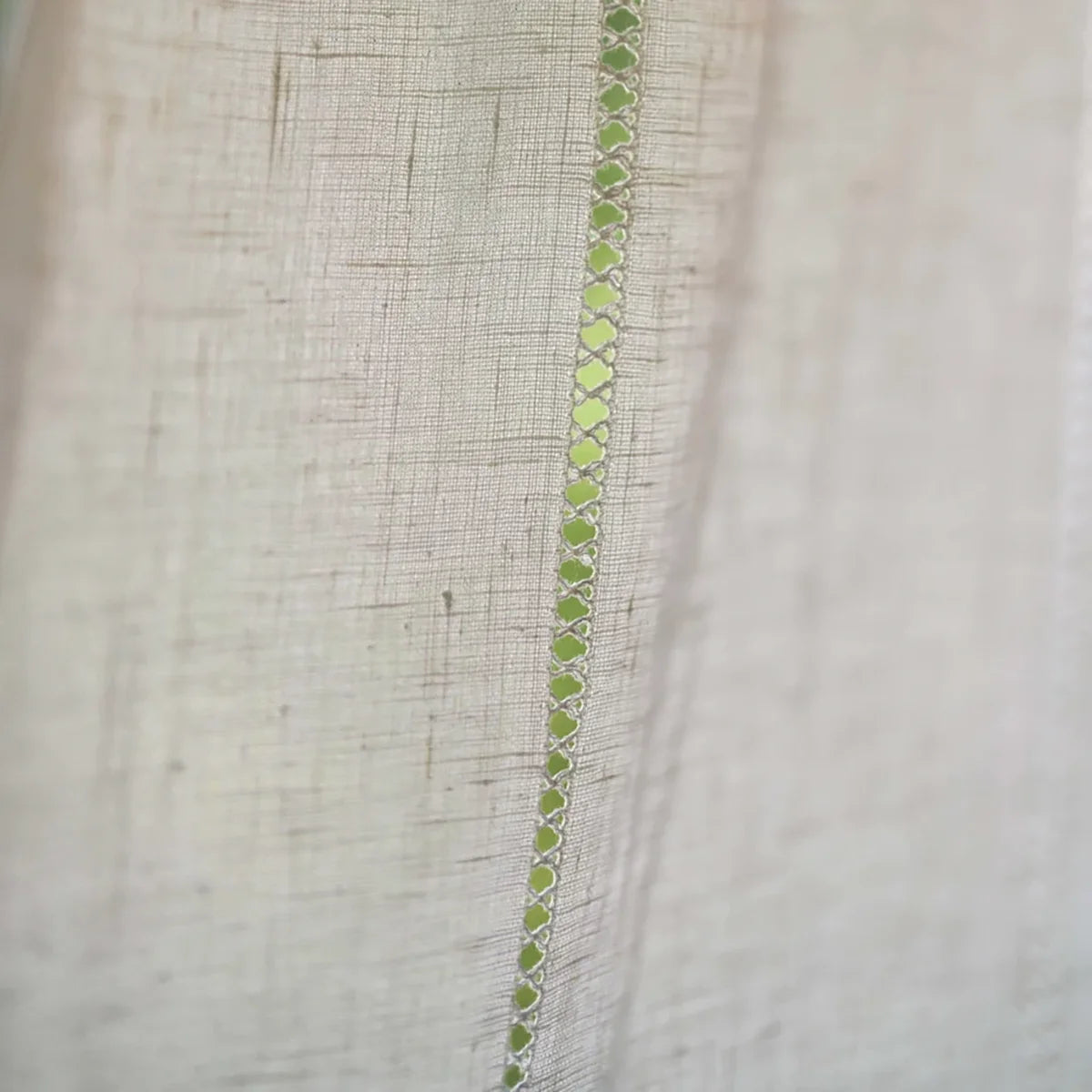 Drawn Thread Fabric Cross Stitch Rows - Ivory White