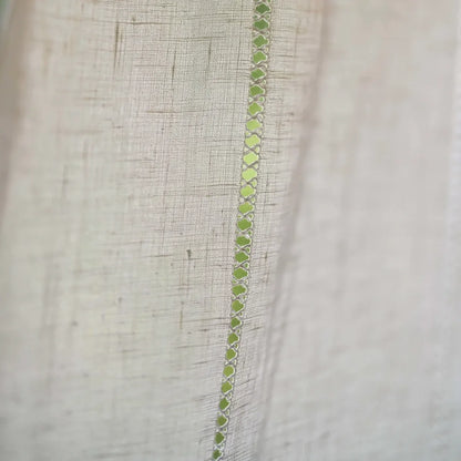Drawn Thread Fabric Cross Stitch Rows - Ivory White