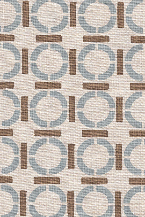 Chester - Slate/Coffee on Natural Linen