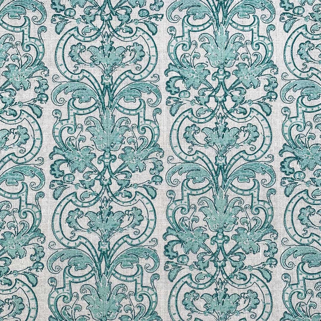 Ricamo Mini - Aqua on Natural Linen
