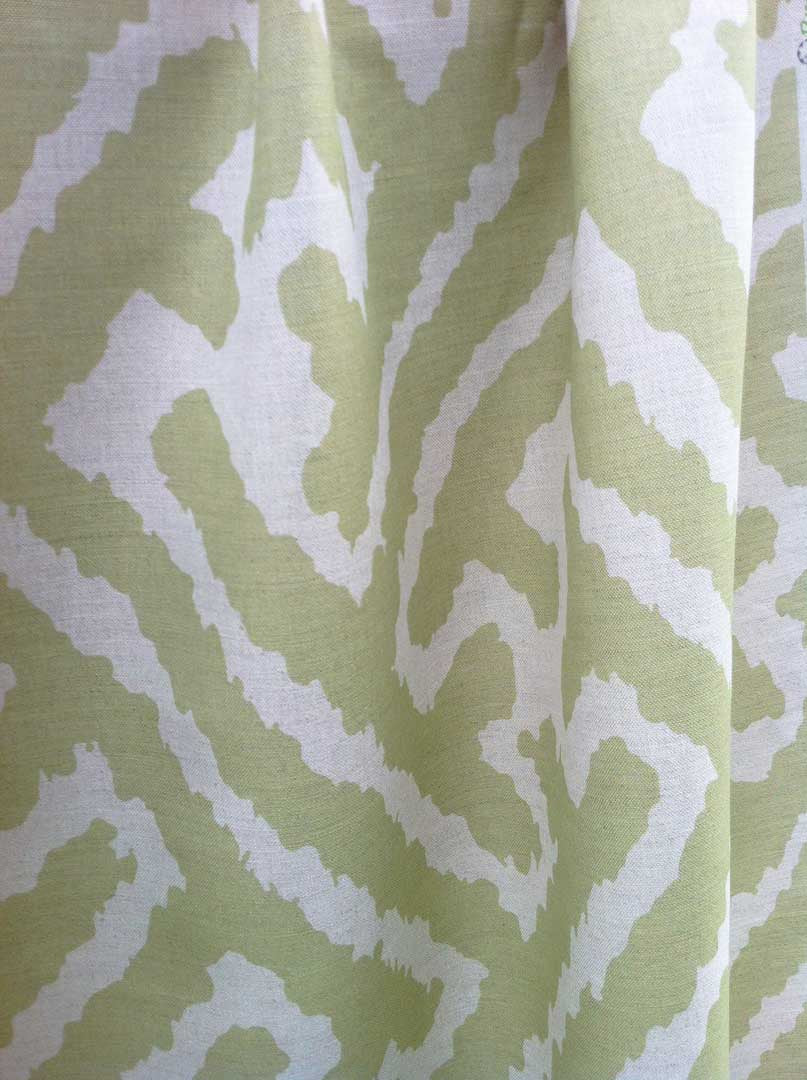 Fretone - Gray Green on Natural Linen