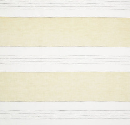 Broad Stripe Linen (Horizontal stripes) - Primrose / White