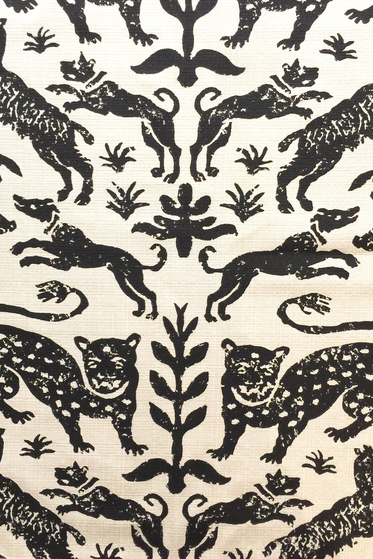 Escorial - Black on Tan Linen
