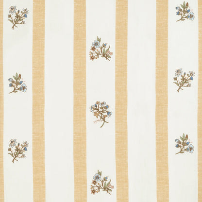 Flax and Field Posy Stripe - Ochre / Oyster
