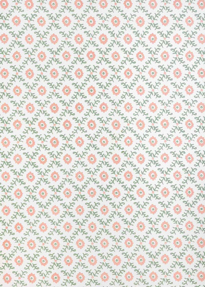 Folk Flower Wallpaper - Pink/Green