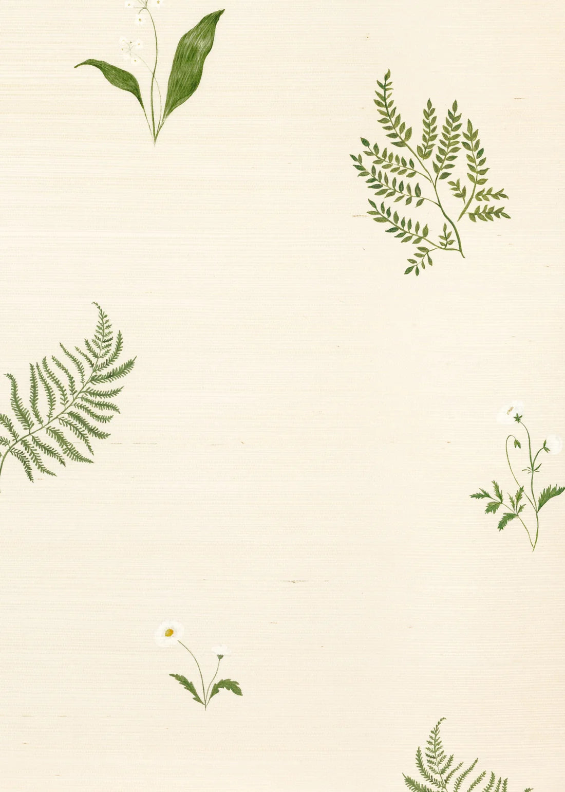 Herbarium Forest Grasscloth Wallpaper - Ivory
