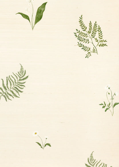 Herbarium Forest Grasscloth Wallpaper - Ivory