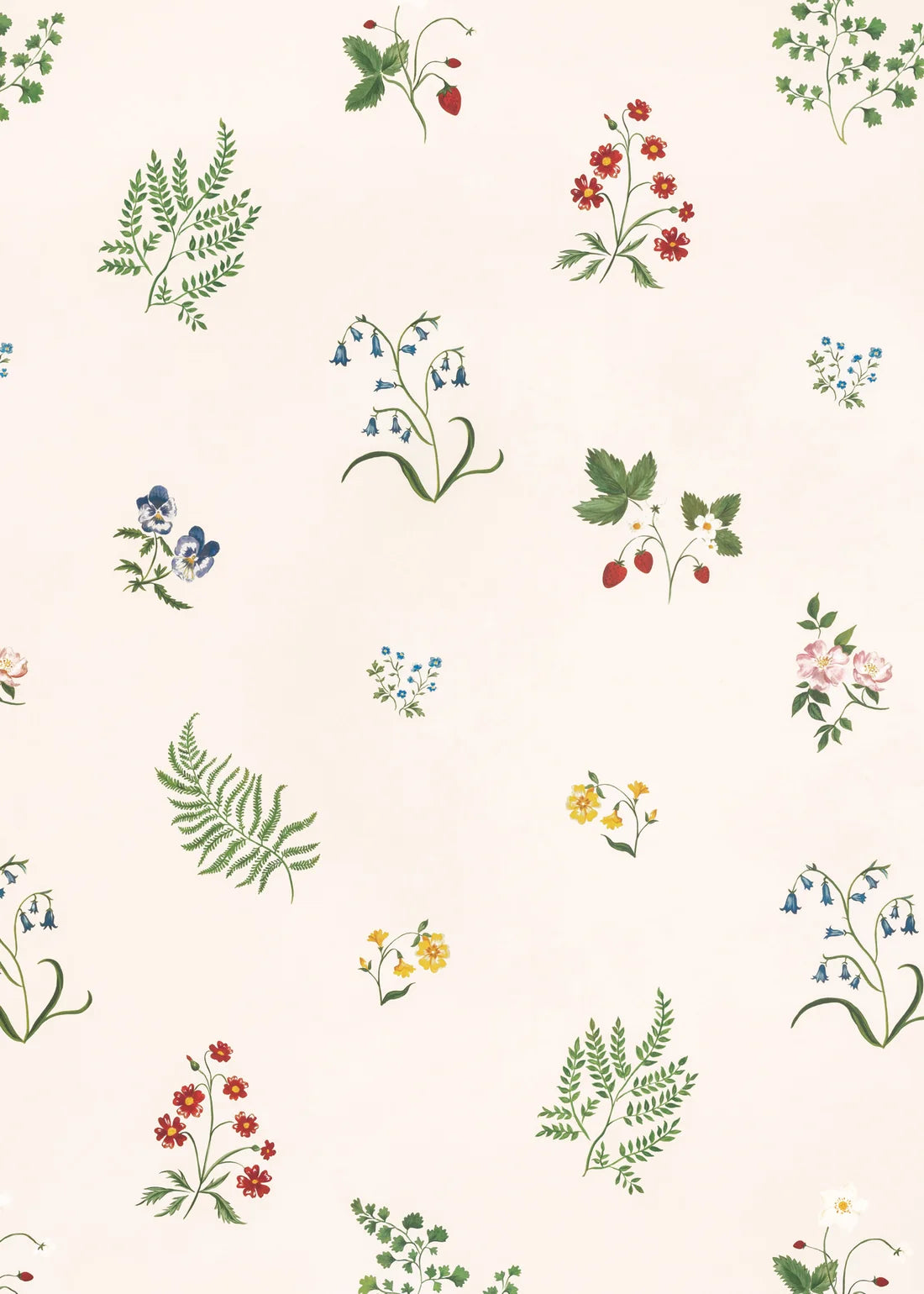 Herbarium Wildflower Wallpaper - Ivory