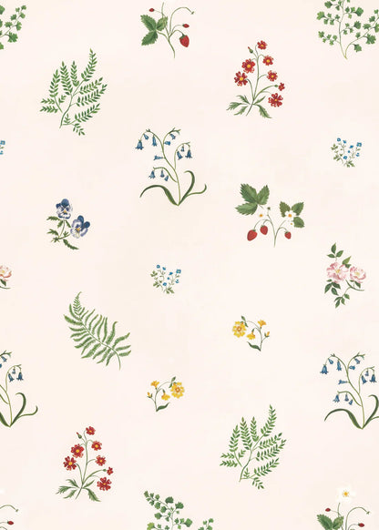 Herbarium Wildflower Wallpaper - Ivory