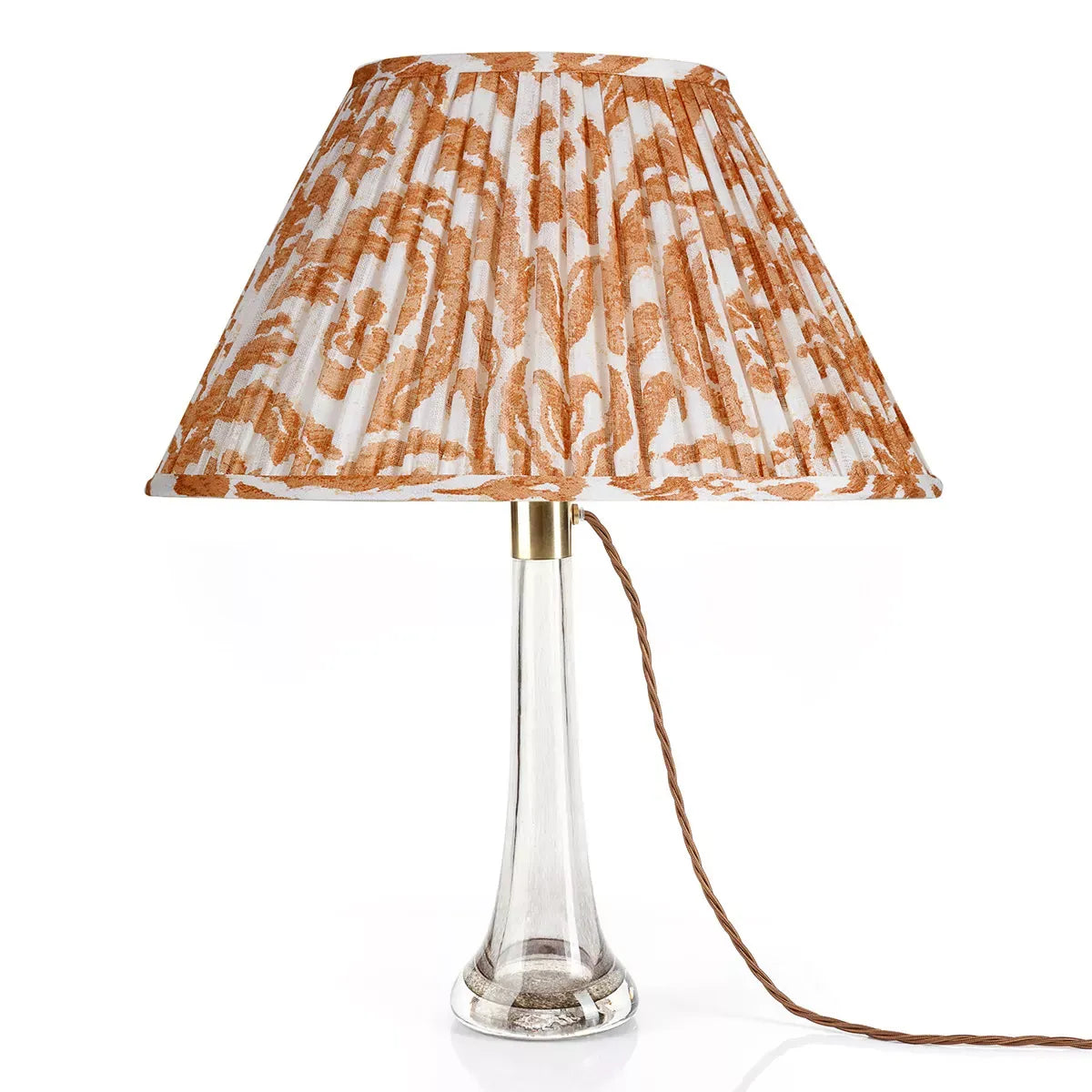 16 Inch Oval Gathered Bedwyn Lampshade - Orange Marlborough