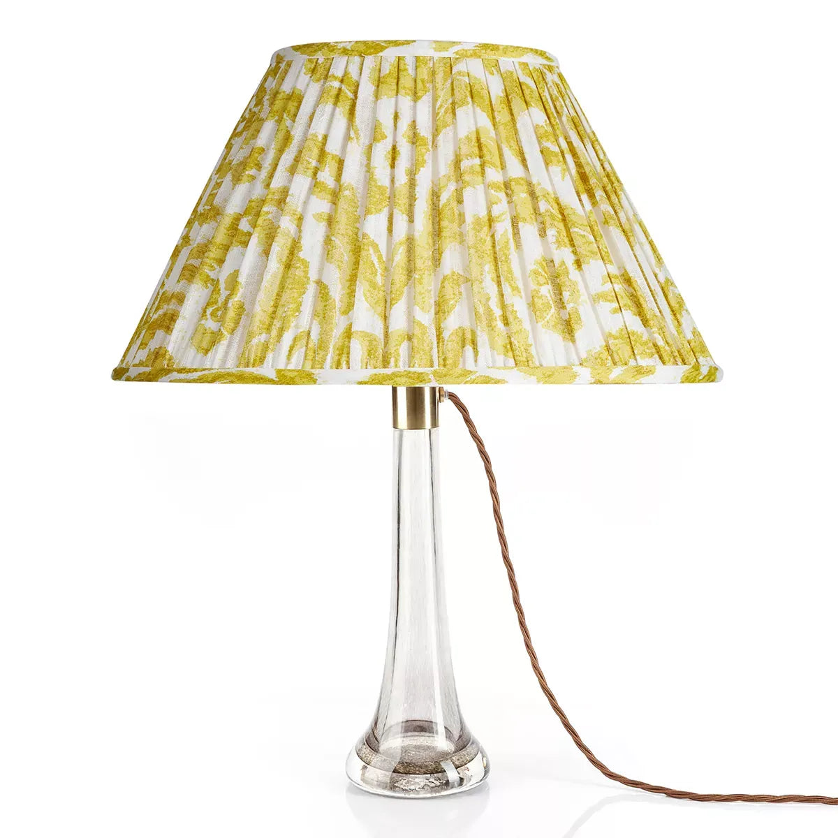 16 Inch Oval Gathered Bedwyn Lampshade - Yellow Marlborough