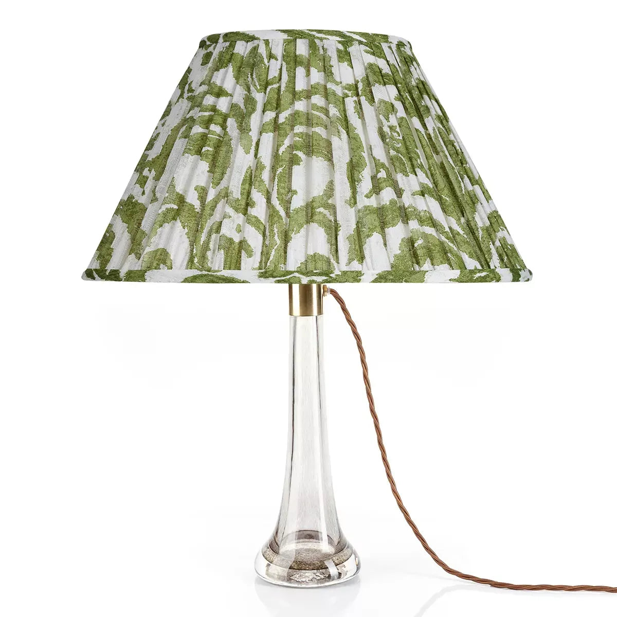16 Inch Oval Gathered Bedwyn Lampshade - Green Marlborough