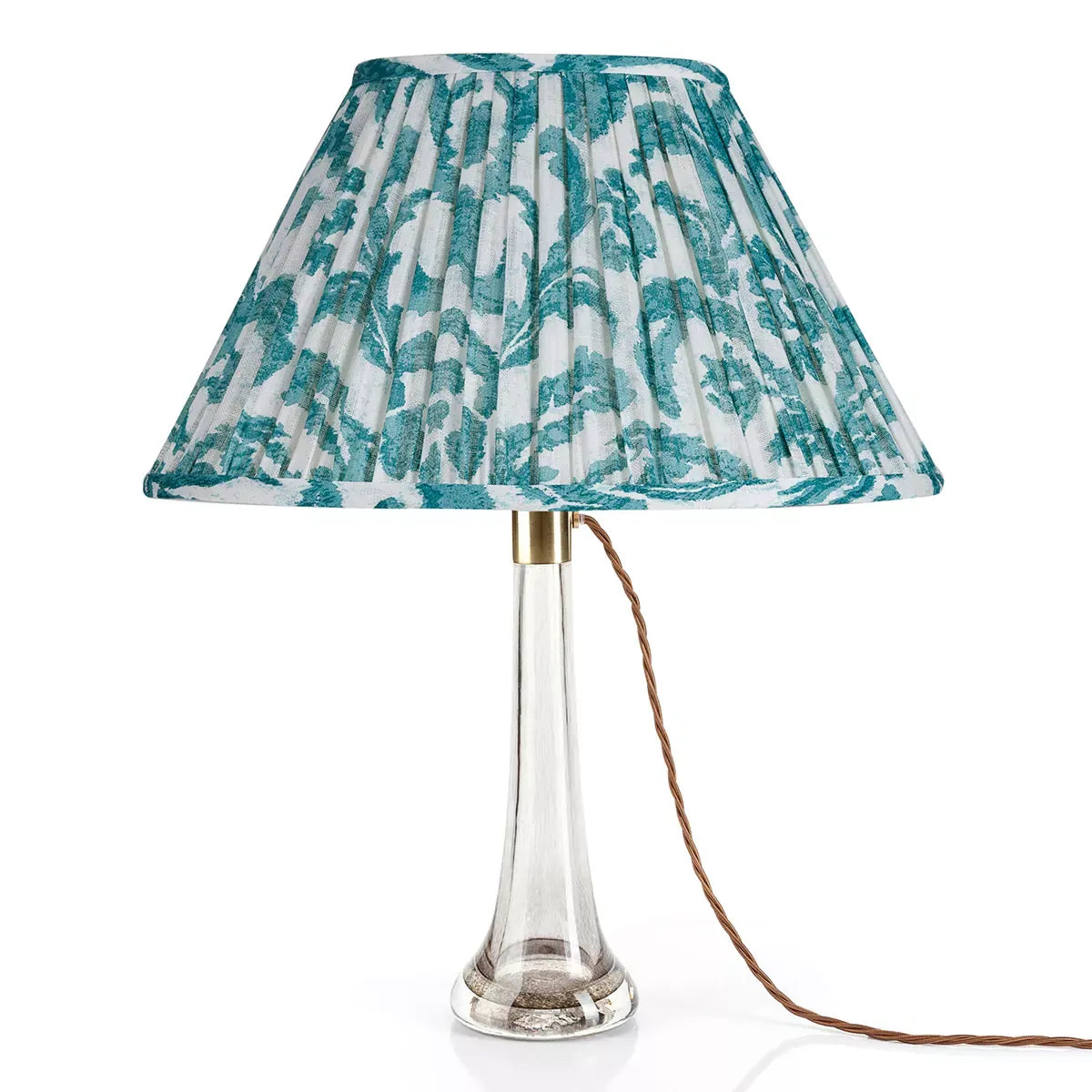 16 Inch Oval Gathered Bedwyn Lampshade - Teal Marlborough