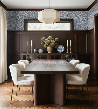Serpentine Rose Wallpaper - Pewter Blue
