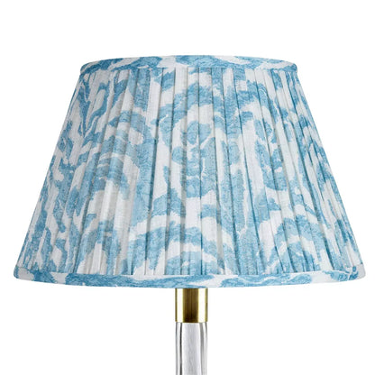 16 Inch Round Gathered Bedwyn Lampshade - Light Blue Marlborough