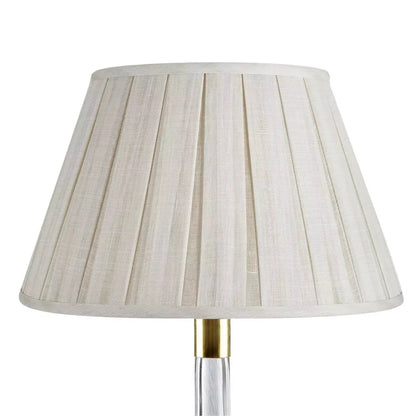 16 Inch Round Box Pleat Bedwyn Lampshade - Moire Cream