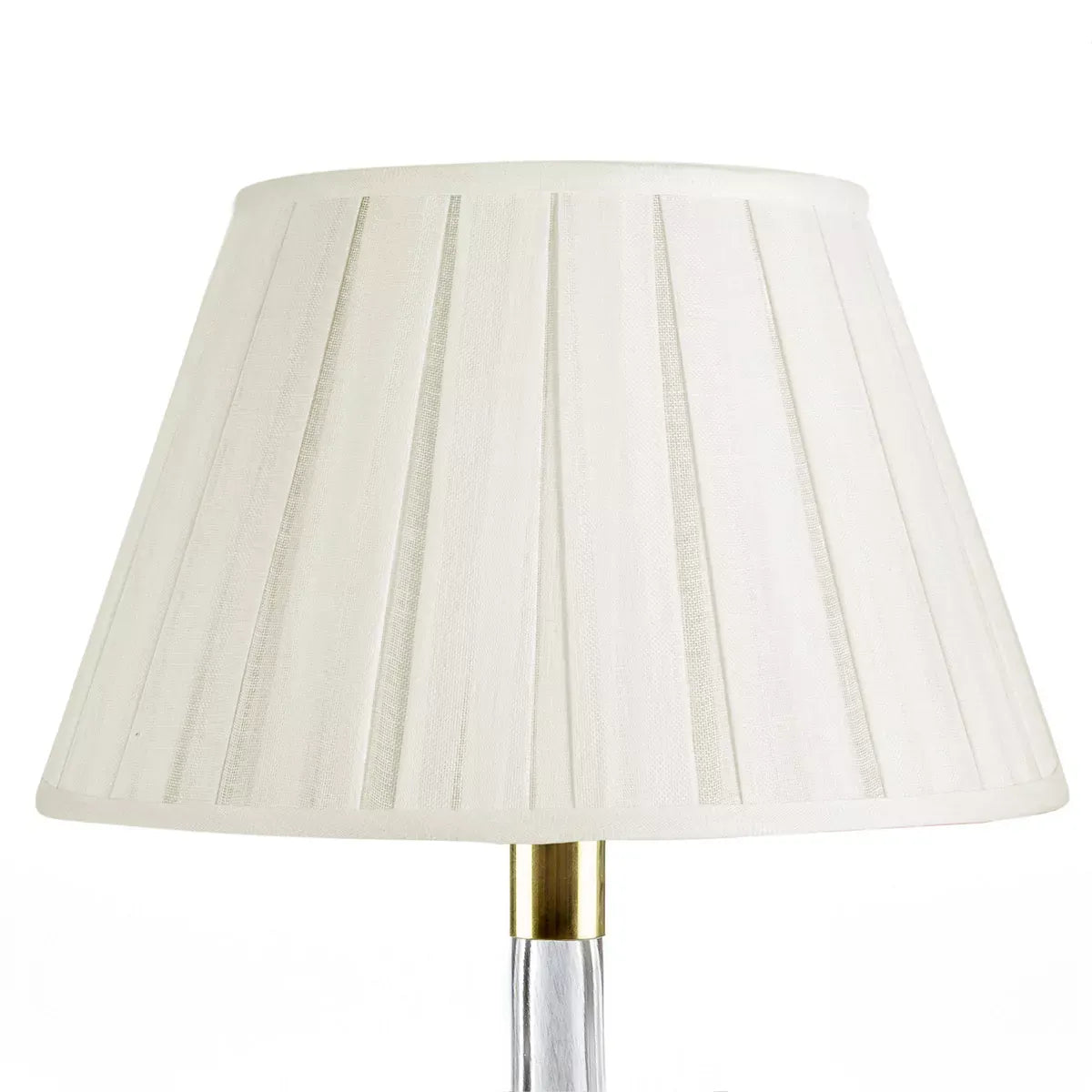 16 Inch Round Box Pleat Bedwyn Lampshade - Moire Ivory Plain