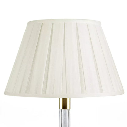 16 Inch Round Box Pleat Bedwyn Lampshade - Moire Ivory Plain