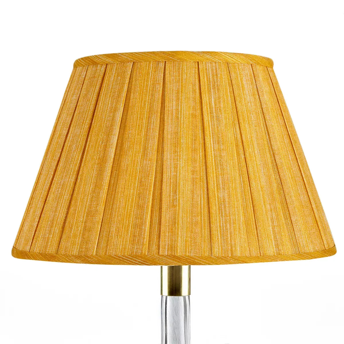 16 Inch Round Box Pleat Bedwyn Lampshade - Moire Club Yellow