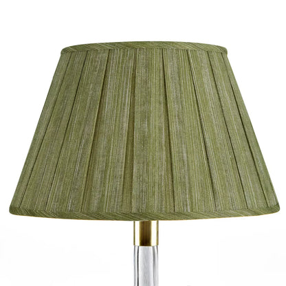 16 Inch Round Box Pleat Bedwyn Lampshade - Moire Kintyre Green