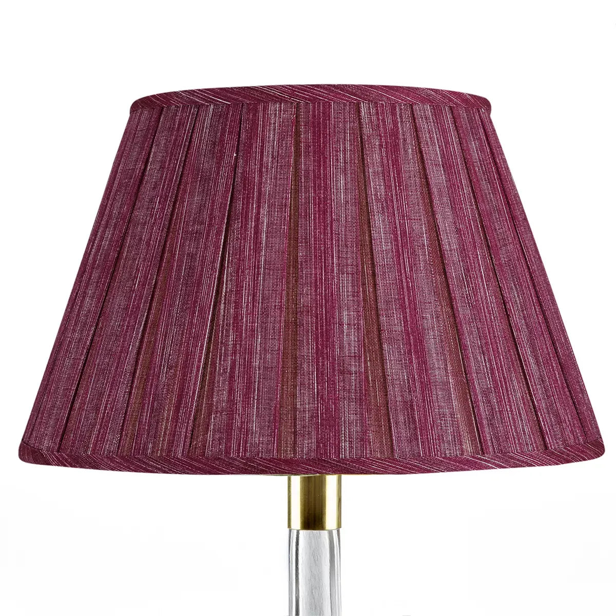 16 Inch Round Box Pleat Bedwyn Lampshade - Moire Back to the Fucshia