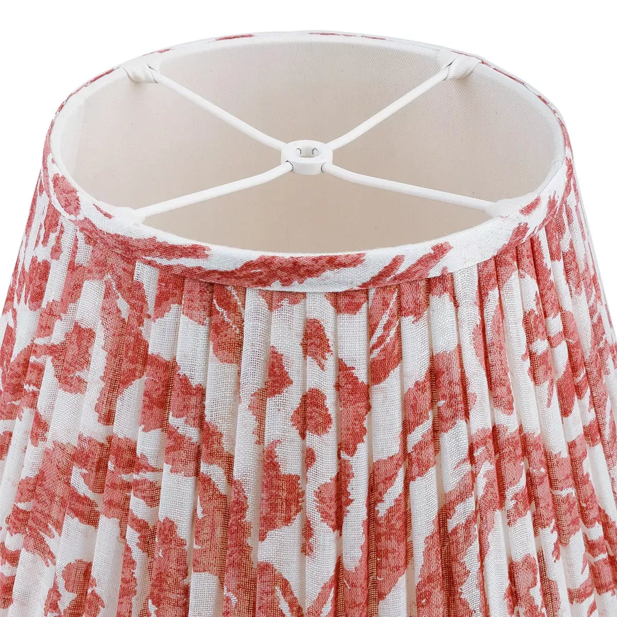 16 Inch Round Gathered Bedwyn Lampshade - Red Marlborough