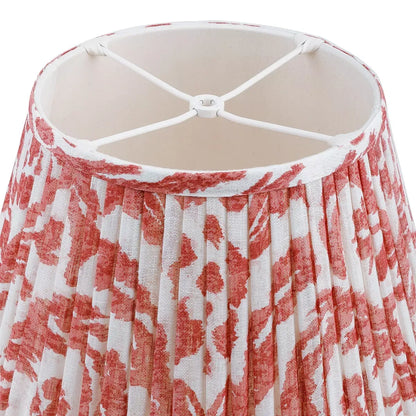 16 Inch Round Gathered Bedwyn Lampshade - Red Marlborough
