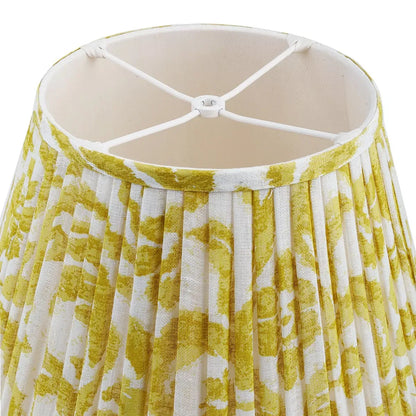 16 Inch Round Gathered Bedwyn Lampshade - Yellow Marlborough