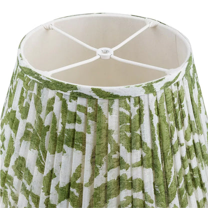 16 Inch Round Gathered Bedwyn Lampshade - Green Marlborough