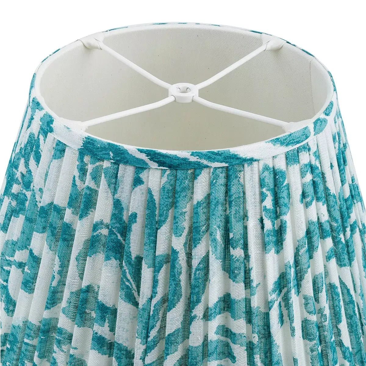 16 Inch Round Gathered Bedwyn Lampshade - Teal Marlborough
