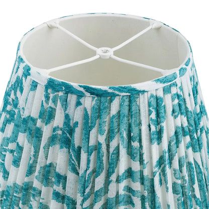 16 Inch Round Gathered Bedwyn Lampshade - Teal Marlborough