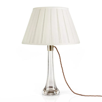 16 Inch Round Box Pleat Bedwyn Lampshade - Moire Ivory Plain
