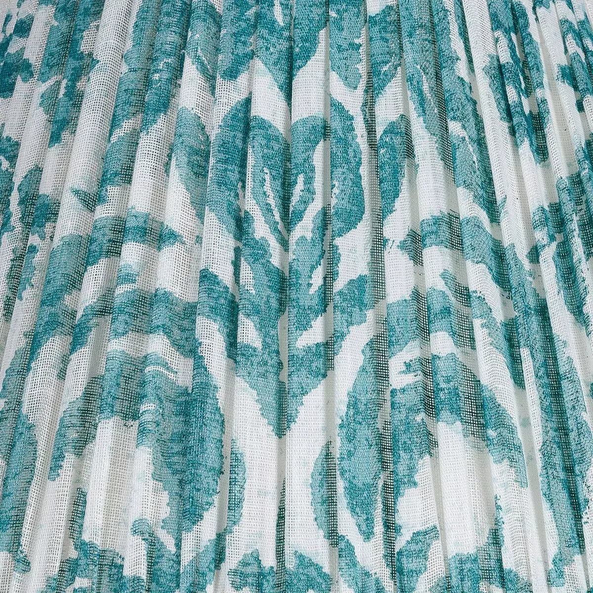 16 Inch Round Gathered Bedwyn Lampshade - Teal Marlborough