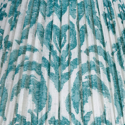 16 Inch Round Gathered Bedwyn Lampshade - Teal Marlborough